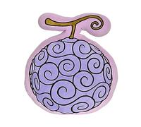 Elbenwald One Piece Devil Fruit Pillow en diseño Gomu Gomu 32 x 36 x 8,5 cm para Anime Fans Hombres Señoras Unisex púrpura