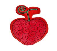 Elbenwald One Piece Devil Fruit Pillow en diseño Ope Ope 32,5 x 34,5 x 8,5 cm para Fans del Anime Hombres Señoras Unisex Rojo