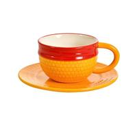 Elbenwald One Piece - Taza con platillo Luffy Sombrero de paja, 200 ml, Cerámica
