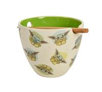 Elbenwald Ramen - Cuenco con palillos de Star Wars The Mandalorian Grogu - Idea de regalo - Cuenco de cerámica - 550 ml - Juego de cuencos de cerámica de bambú - Blanco