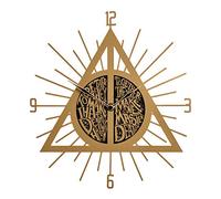 Elbenwald Reloj de Pared Harry Potter símbolo de Las Reliquias de la Muerte 26.5x29x3.5cm Metal plástico