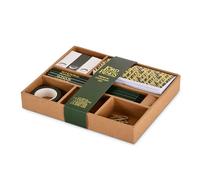 Elbenwald Set de Escritura El Señor de los Anillos con Diseño del Anillo Único - con Marcadores, Mini Cuaderno, Lápices, Sacapuntas, Cinta Adhesiva, Clips - Set 20 x 16,5 x 3 cm - Verde