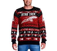 Elbenwald Star Trek Jersey de Punto con Motivo USS Enterprise para Hombre Mujer Unisex algodón Rojo - L
