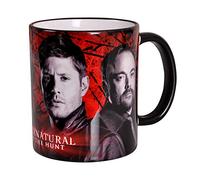 Elbenwald Supernatural Taza Sam Dean Castiel Crowley redonda Printing 320 ml de cerámica roja