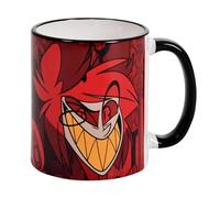 Elbenwald Taza Alastor Con Impresión Completa Para Fans De Hazbin Hotel - Capacidad 320 Ml, Altura 10 Cm - Cerámica Roja