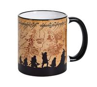 Elbenwald Taza con diseño de El Señor de los Anillos en la Tierra Media, 320 ml, apta para lavavajillas y microondas, cerámica