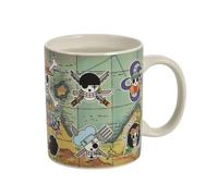 Elbenwald Taza con efecto térmico, varios diseños de anime y películas, cerámica, multicolor, 320 ml (One Piece - South Blue Map)