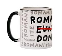 Elbenwald Taza De Café Con Motivo Romani Ite Domum Impresión Completa - Capacidad 320 Ml Altura 9 Cm - Taza De Café Para Fans De Monty Python - Cerámica - Blanco