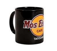 Elbenwald Taza de cerámica con diseño de Mos Eisley Cafe con impresión completa para fans de Star Wars, 320 ml, color negro