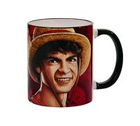 Elbenwald Taza One Piece con Letras I Am Feeling So… Piratey! de Luffy - Taza de Café con Asa - para Hombres Mujeres Unisex 320 ml - Cerámica - Rojo