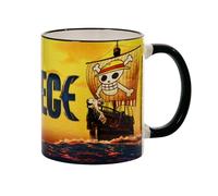 Elbenwald Taza One Piece con Motivo Flying Lamb y Logo - Taza de Café con Asa - para Hombres Mujeres Unisex 320 ml - Cerámica - Multicolor