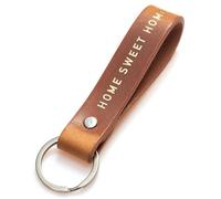 ELBERCRAFT Llavero de cuero el pequeño regalo de cumpleaños para su persona favorita hecho con amor en Alemania oro (Hogar dulce hogar Natur)