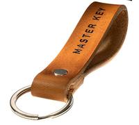 ELBERCRAFT Llavero de cuero el pequeño regalo de cumpleaños para su persona favorita hecho con amor en Alemania negro (Llave maestra Natur)