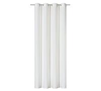 Elbersdrucke Cortina de Ojales Lino 00, Color Blanco, Opaca, 255 x 140 cm, 201425, para salón, Dormitorio, Cocina, Pasillo, habitación Infantil