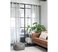 Elbersdrucke Cortina Semitransparente Elba 07 Gris Jaspeado, 255 x 140 cm, 201692 para el salón, Dormitorio, Cocina, Pasillo, habitación de los niños