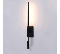 ELBFAE Aplique de pared lineal 9W + 3W Luces de lámpara de lectura junto a la cama, luz de lavado de pared interior blanco cálido 3000K, lámpara LED montada en la pared con interruptor, foco de pared