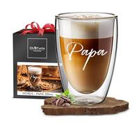 ElbFuchs® Vaso de doble pared para latte macchiato, 1 x 350 ml [regalo para papá] ideal como vaso térmico para capuchino, vasos de café, vasos de té