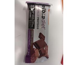 Elbia Diet Barquillo Proteico de Chocolate, 12g Proteína, Sin Azúcar Añadido, Alto en Fibra, 36g