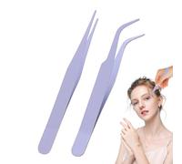 Elbow Tweezers sStickers Covered Eyelid Patch, Eyebrow Tool | Pointed Straight Crafting Tools Solid Color, DIY Handmade, Fake Eyelashes, Double Eyelid Patch, Eyebrow Tool