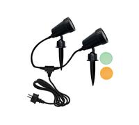 ELC Marleska foco con pica, aluminio, negro, set de 2