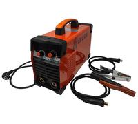 ELCAN Máquina soldadura inverter para soldar electrodos revestidos (MMA) de 200 Amperios DC (corriente continua) digital profesional con pinza masa y portaelectrodos y regulación de la fuerza de arco