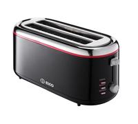 Elco - PT-1080-2 tostadora 2 rebanada(s) 1300 W Negro, Rojo, Acero inoxidable