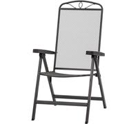 Elda Silla Plegable De Jardín Silla De Camping Silla Gris Mate Metal Expandido