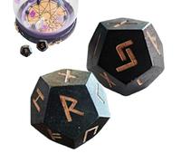 Elder Dice - 2pcs Divination Rune Cubes, Talled Fortune Tools Tools | Conjunto de Casting Vikingo portátil, símbolos históricos nórdicos, Dados de predicción Espiritual para Entretenimiento o