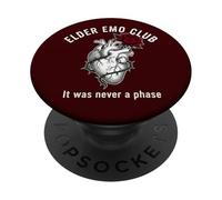 Elder EMO Club Heart Rose Humor gótico PopSockets PopGrip Adhesivo
