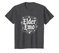 Elder EMO: el Amante de la música gótica Original Camiseta, Niños, Jaspeado Oscuro, 12 años