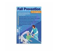 Elderly Care Safety Poster Fall Prevention Strategies Canvas Print for Caregiver Training Room Decor(Framed,08x12inch(20x30cm))