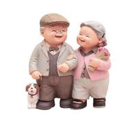 Elderly Couple Figurines Resin Old Married Couple Statues Wedding Anniversary Loving Couple Sculptures Cake Toppers