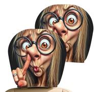 Elderly Print Headrest Covers - 2 Pack | Funny, Universal, Washable