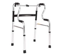Elderly Walker Folding Walking Frame Auxiliary Walking Frame 4-Legged Aluminum Alloy Crutch Cane Double Bend (Double bend) VBTJWRFE