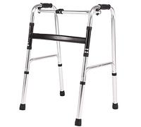 Elderly Walker Folding Walking Frame Auxiliary Walking Frame 4-Legged Aluminum Alloy Crutch Cane Double Bend (Single bend) VBTJWRFE