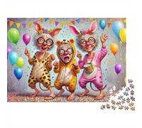 Elderly Women Party 100% Recycled Cardboard Stylish Grannies in Neon 1000Pc Jigsaw Puzzle Adults Fun Activity for Rainy Days 38x26cm/1000pcs