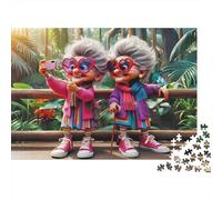 Elderly Women Selfie Colourful Grannies Sledding in Snow 1000 Pieces Jigsaws Adults and Children Fun Activity for Rainy Days 70x50cm/1000pcs
