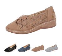 Elderly Women's Wide Width Orthopedic Flats Shoes,Slip on Ballet Shoes, Black Casual Soft Breathable Round Ballet Pumps,Lightweight Walking Shoes for Work Office Travel