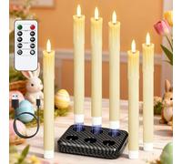 Eldnacele Velas LED con temporizador, juego de 6 unidades con diseño de cera antigoteo