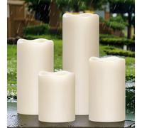Eldnacele Velas LED con temporizador, resistentes al agua, juego de 4 unidades