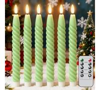 Eldnacele Velas LED parpadeantes con mando a distancia y función de temporizador, funciona con pilas, cera real, velas eléctricas para ventana, velas para Navidad, decoración del hogar