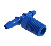 Eldon James T12-8WP - Camiseta de polipropileno roscado en miniatura, rosca NPT de 3/4-14 a púas de manguera de 1/2 pulgadas, color blanco (paquete de 10)