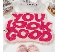 ELDONE You Look Good - Alfombra de baño antideslizante, lavable, decoración de baño preparada, decoración de dormitorio de niña divertida, estética, Hello Gorgeous Cute Trendy Funny Bathroom Mats 63.5