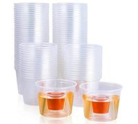 ELDTEC 100 vasos de chupito Jager Bomb - Vasos de plástico reutilizables de 50-100 ml - Vasos de chupito desechables transparentes - Paquete de 100