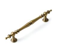 Eldurwork Paquete de 10 tiradores de latón macizo de 5 pulgadas con agujero central de latón antiguo para armarios, aparadores, muebles y accesorios de baño
