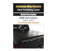 ELDVSUA Coche Maletero Cubierta Funda Rígida Cama Tonneau Triple Plegable para Ram 1500 2020 2021 Carga Retráctil