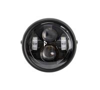 ELDVSUA Faros Auxiliares De Moto Cromo Motocicleta 65 "proyector LED Lámpara Redonda Faro Delantero Para Chopper Bobber Universal(Negro)