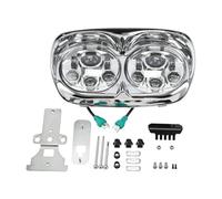 ELDVSUA Faros Auxiliares De Moto Proyector De Faro LED Doble Para Motocicleta 575 Pulgadas Para Touring Road Para Glide 1998 1999 2000 2001 2002 2003 2004-2013(Cromo)