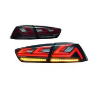 ELDVSUA Montaje De Luces Traseras Par De Luces Traseras Coche Para Mitsubishi Para Lancer 2008 2010 2011 2012-2018 Piezas Sintonización LED Señal Freno(Black mirror)
