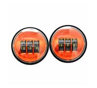 ELDVSUA Motocicleta Faro Faros Faros Antiniebla Motocicleta 2 Piezas 4,5 Pulgadas DRL, Anillo Halo LED 30W Redondos Impermeables 1/2 Luz Cruce Auxiliar(No Halo Orange)